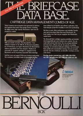 IOMEGA Bernoulli Box Vintage Magazine Ad Data Storage IBM AT Compatible 1980s