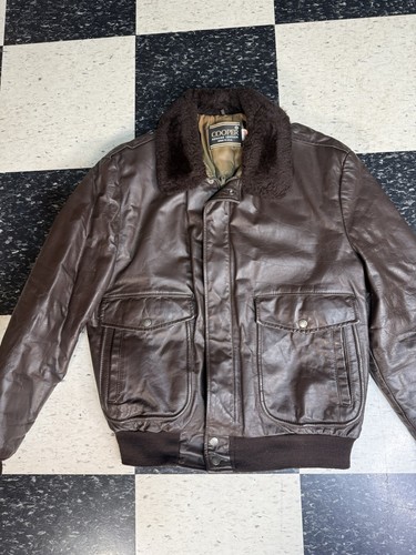 Vintage Herren Cooper Echtleder Flieger Bomber Ziegenleder Jacke Gr. 42 - Bild 5 von 9
