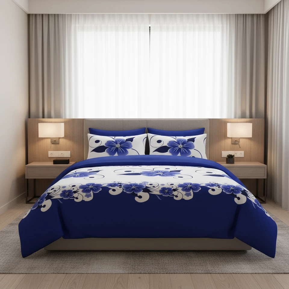 3件装被套套装无填充拉链4角领带可机洗 — 第 3/4 张图片