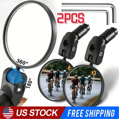 #ad #ad Bike Mirrors 2Pcs Bar End Bicycle Mirrors for Handlebars Bicycle Cycling Tools $5.99