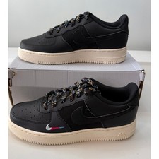 Nike Air Force 1 Low LV81 GS Black Saturn Gold Sneakers Womens 8 Youth 6.5 NWB