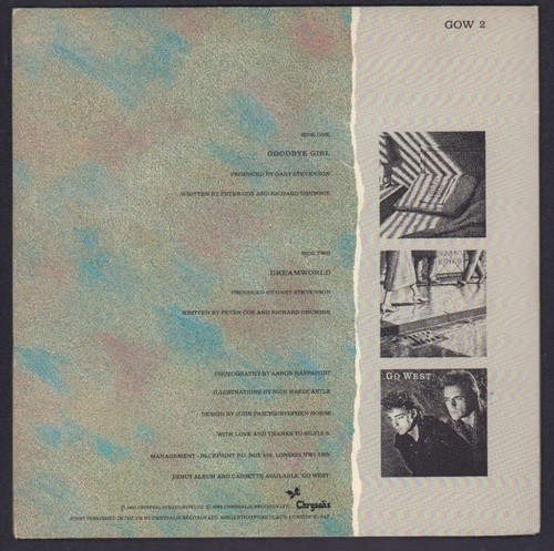 Go West(7" Vinyl Gatefold)Goodbye Girl-Chrysalis-GOW 2-UK-1985-VG+/G+ - Imagen 2 de 2
