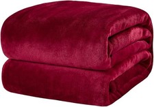 Große Kuscheldecke 200x240 cm weich warm Sofa Bett Decke bordeaux