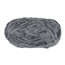 1 Skein Velvet Yarn Chenille Yarn 100g/3.5oz 87 Yards Polyester Soft Dark Grey