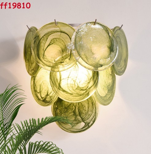 Italian Designer Chandelier Colorful Glass Shade Dining Room Hanging Light Suspe - Picture 22 of 47