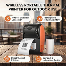 Mini impresora térmica de recibos POS móvil de bolsillo inalámbrica USB portátil de 58 mm