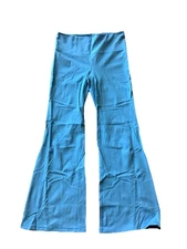 Members Mark Flare Yoga Pants Blue Womens Size L Large EUC Athletic Media Pocket