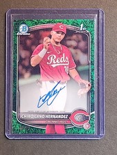 ICHIRO CANO HERNANDEZ 2025 BOWMAN CHROME 1ST Green Grass AUTO /99 Reds CPA-IC