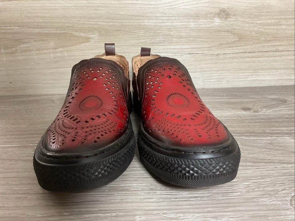 L'Artiste Spring Step Hanna Red Black Leather Slip On Loafer Shoes EU 40 US 9 - Image 3 of 4