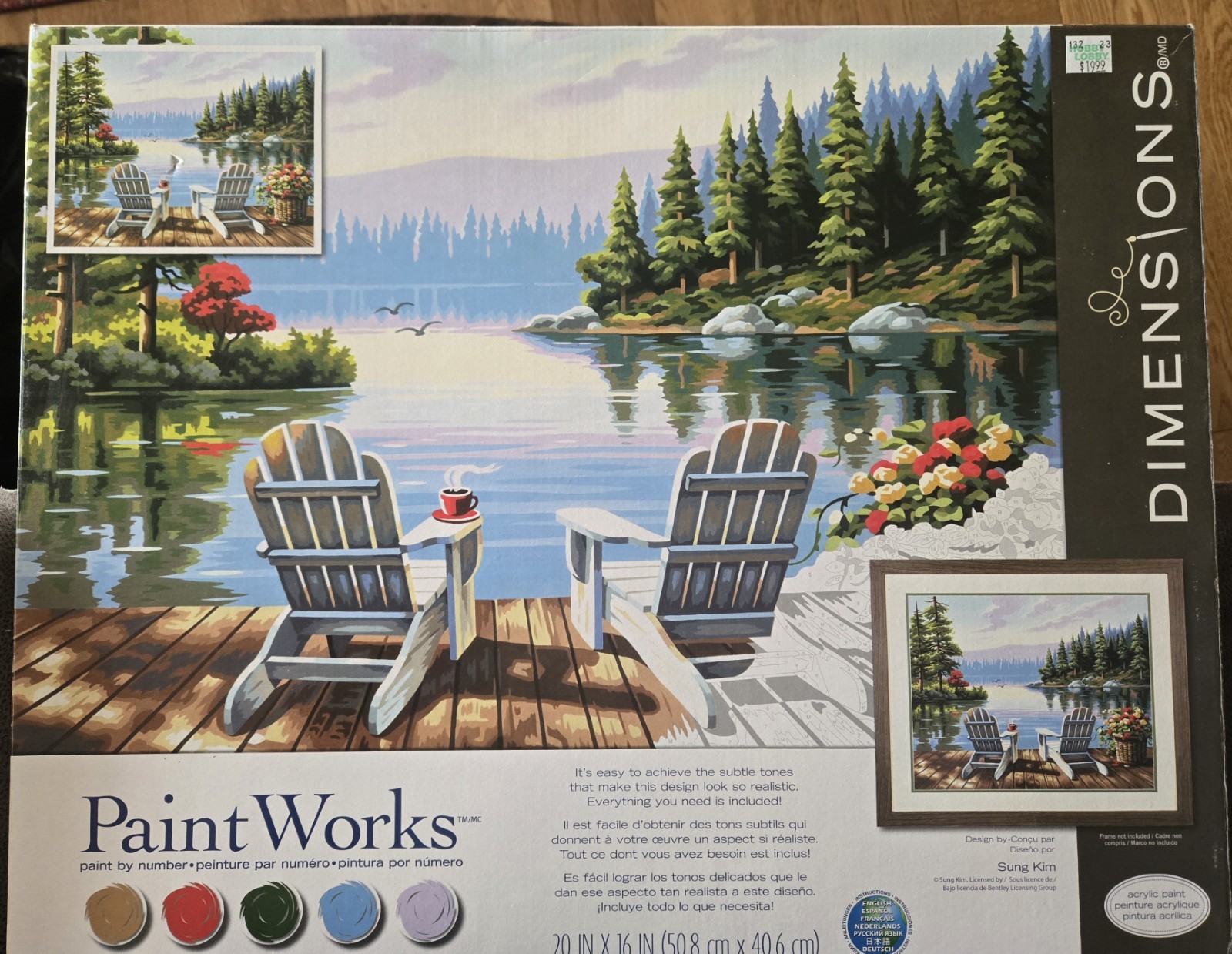 Dimensions Paint Works Paint By Number Kit 20" X 16" Lakesid