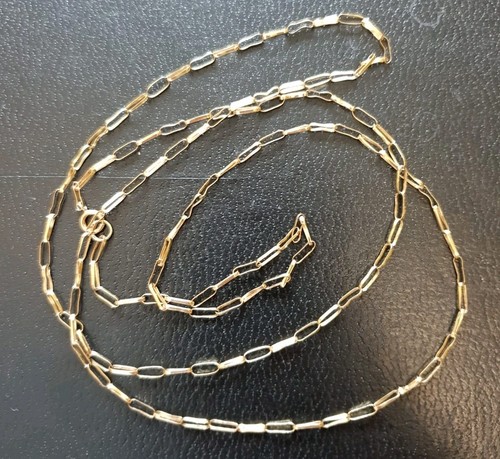 Vintage 9 kt Gold Büroklammer Kette 28 Zoll