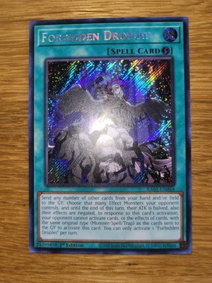 Yugioh Forbidden Droplet RA01-EN064 Secret Rare English 1st Edition
