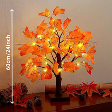 24 LED Black Birch Tree Light Artificial Branch Table Lamp Fall Halloween