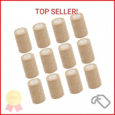 Clooflar 12 Pack Self Adhesive Bandage Wrap,3" X 5 Yards Beige Elastic Cohesive