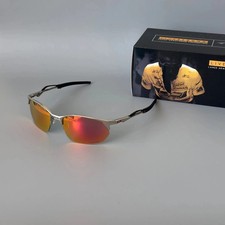 Oakley Wire Tap 2.0 OO4145 Polarized Sunglasses Silver Frame Ruby Lens