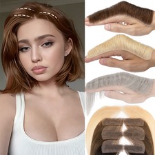 Forehead Frontal Hairpiece Human Men/Women Toupee Hairline V Replacement Systems