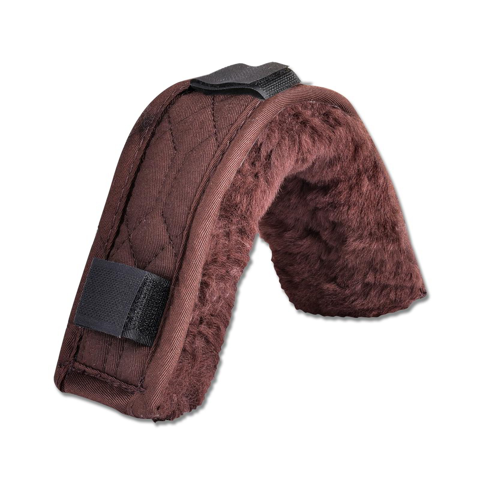 Real Lambskin Noseband/Poll Sleeve - 28cm - Brown