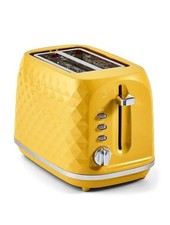 Diamond Textured Yellow Toaster 2 Slice For Modern Kitchen