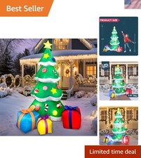 7 FT Multicolor Christmas Tree Inflatable with LED Lights