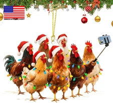 2025 Funny Christmas Ornaments, Chicken Christmas Ornaments, Acrylic Farm Christ
