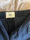 Folk Clothing Mens Assembly Pants/Trousers  Navy Blue Pleated  Size 4/Large — photo 3