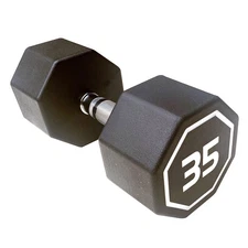 35lb Apollo IR3920 Hex Dumbbell Hard Chrome Coating Assists with Push-Ups Black