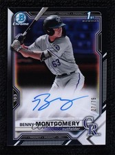 2021 Bowman Draft Chrome Pick Black Refractor 27/75 Benny Montgomery Auto 0w3