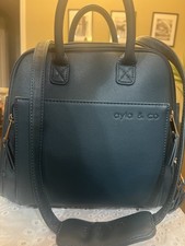 Ayla  Co. Mini Diaper Bag in peacock vegan leather