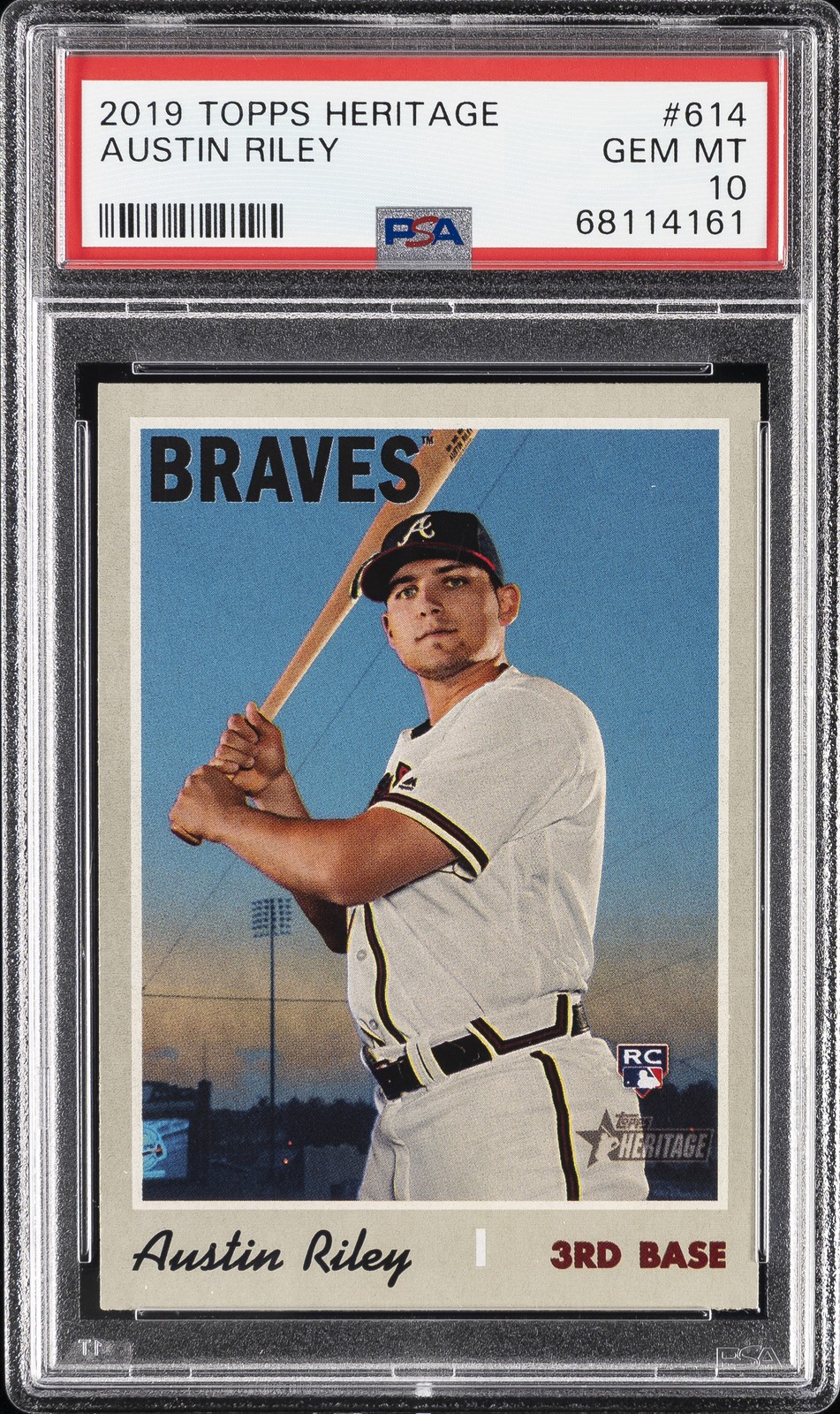2019 TOPPS HERITAGE #614 AUSTIN RILEY PSA 10