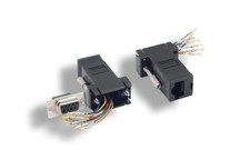 RJ45 to DB9-Female Adapter Black RS232 Modular DB9F