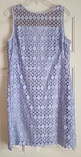 Lauren Ralph Lauren Crochet Dress Sz 12 NWT Sleeveless Lined Soft Periwinkle