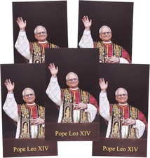 Needzo Pope Leo XIV Prayer Cards, 2x4", Holy Card Set, Pack of 5