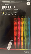20 GE Color Effects 8-Color / 18 Function RGB Icicle Lights w/Remote - 100 LEDs
