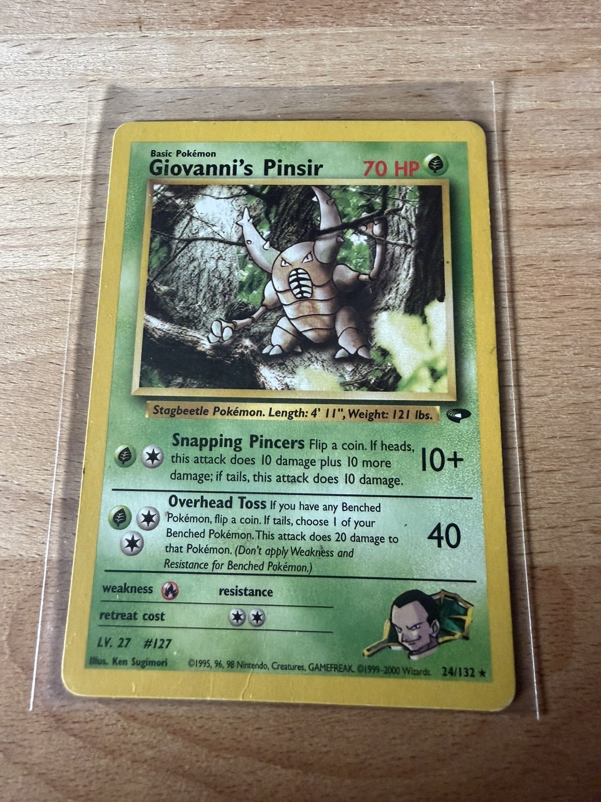 Pokémon Giovanni's Pinsir 24/132 Gym Challenge Rare Regular 70HP Basic English