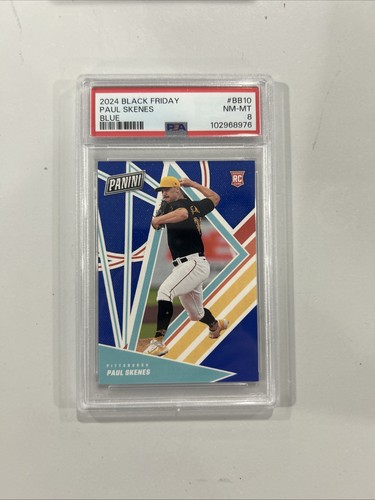 2024 Panini Black Friday Paul Skenes Blue /50 #BB10 RC Pittsburgh Pirates PSA 8