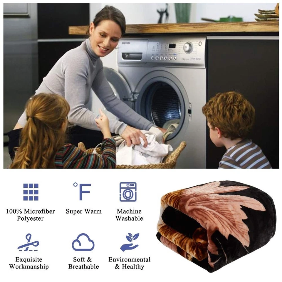 Manta Raschel Pesada Floral & Animal 2 Capas 85" X 95" Foto 3 de 4