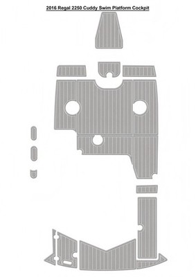 2016 Regal 2250 Cuddy Swim Platform Cockpit Boat EVA Teak Floor Pad Mat