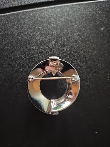 Vintage Napier Sterling Silver Ribbed Wavy Circle Brooch - Imagen 2 de 3
