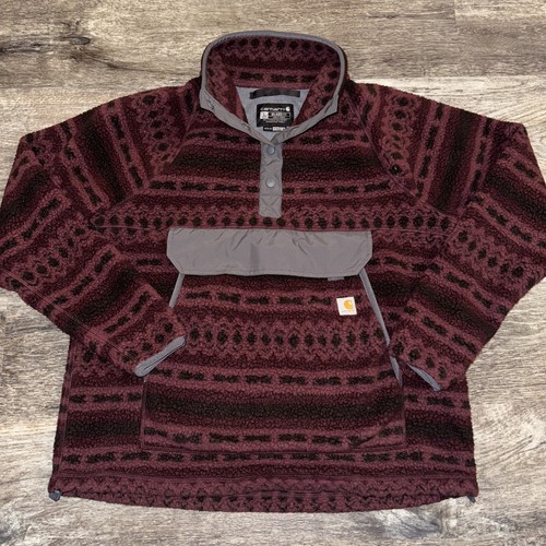 Pullover relajado a presión 1/4 polar azteca púrpura grande para mujer Carhartt 104922 - Imagen 1 de 7