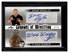 2018 Leaf Legends of Wrestling Silver Shane Douglas 2 Cold Scorpio Auto /15 