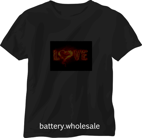 Music Sound Activated LED Red Heart LOVE FREE batteries Pub Clubbing | NO TSHIRT - Picture 1 of 1