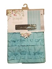 Springville New Ruffle Shower Curtain Fabric Bathroom Curtain 70''x72'' Aqua