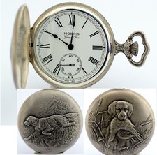 Moeris / Grand Prix - Manual Winding Pocket Watch - Hunter Dog