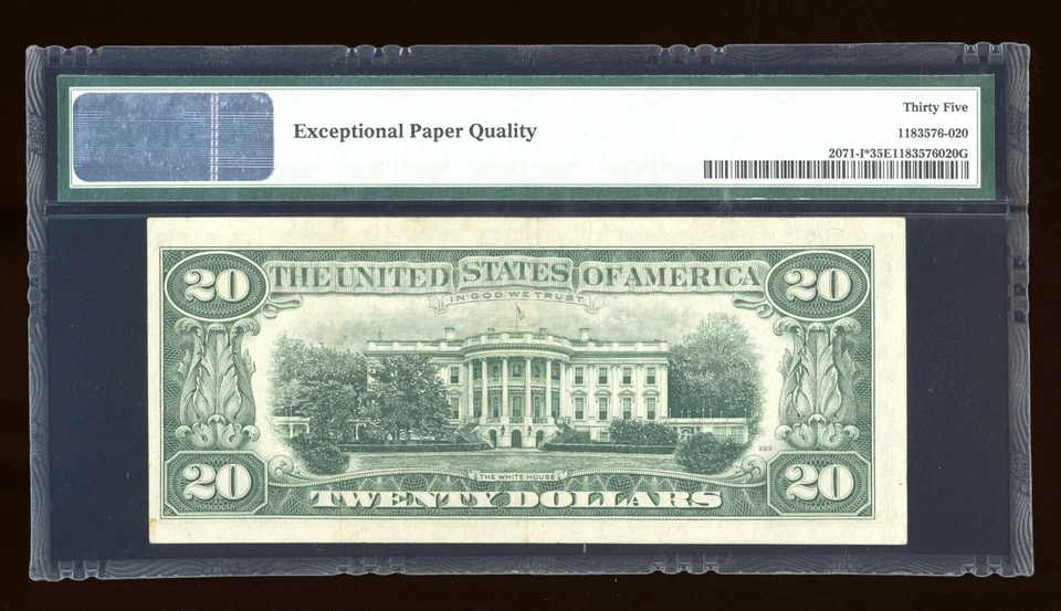 DBR 1974 $20 FRN STAR Minneapolis Fr. 2071-I* PMG 35 EPQ Serial I02520786* - Image 2 of 2