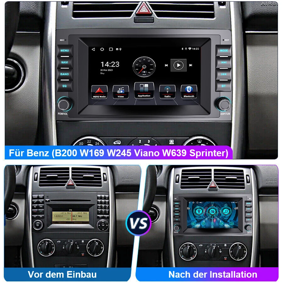 Für Mercedes Benz B Klasse W169 W245 Vito W639 DAB+ Carplay Autoradio Android 14 - Bild 4 von 4