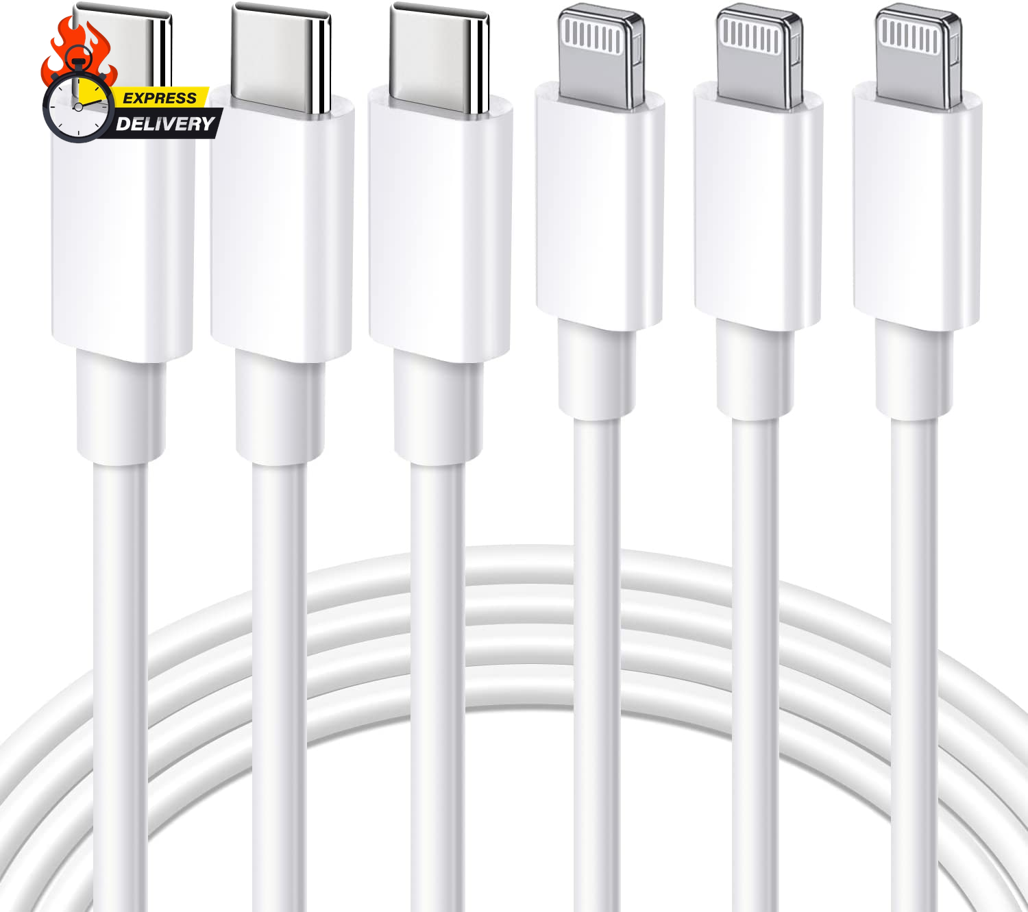 MFi Certified 10FT USB C to Lightning Cable 3Pack Fast Charging for iPhone-image