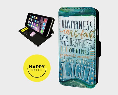 SCHÖNES GLÜCKSZITAT - Kunstleder Klapp Handy Hülle Cover - iPhone/Samsung