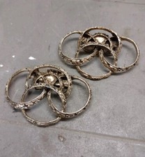 Vintage Musi Bow Gold Tone Knot Looped Detail Shoe Clips Set