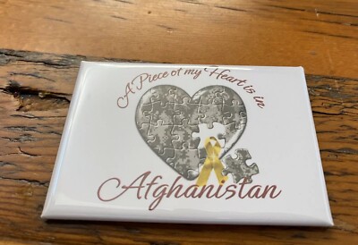 A Piece of My Heart Is In Afghanistan Magnet Puzzle Piece - 3 1/8'' x 2 1/8''