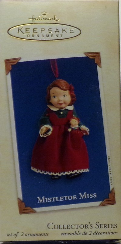 HALLMARK KEEPSAKE ORNAMENT! "MISTLETOE MISS 2003" SWEET HOLIDAY TREASURE!
